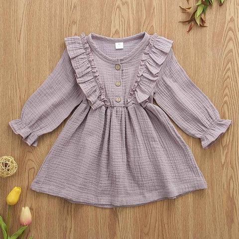 Vestido infantil de Linho Inverno - Mivest Kids