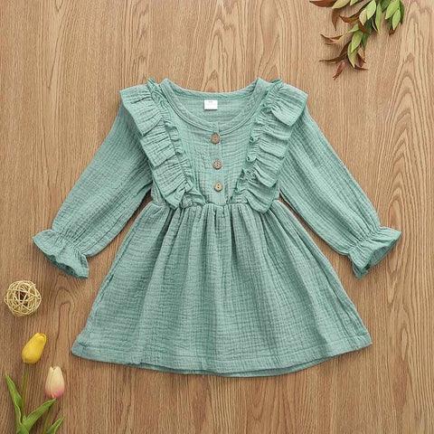 Vestido infantil de Linho Inverno - Mivest Kids