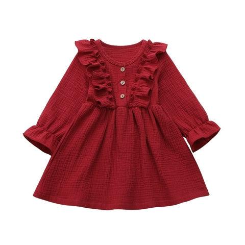 Vestido infantil de Linho Inverno - Mivest Kids